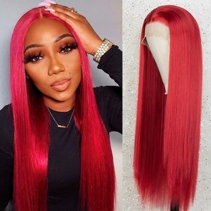 22” RED STRAIGHT  LACE FRONT WIG  *NEW*